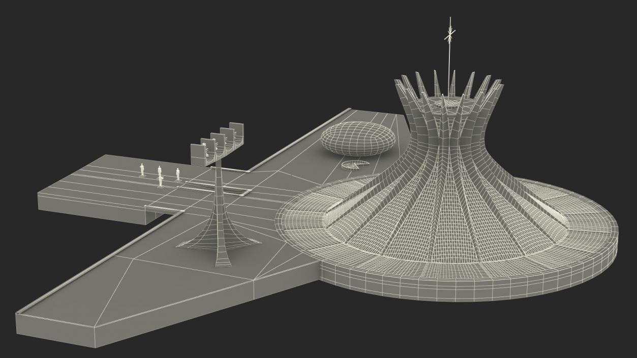 3D Metropolitan Cathedral Our Lady Aparecida