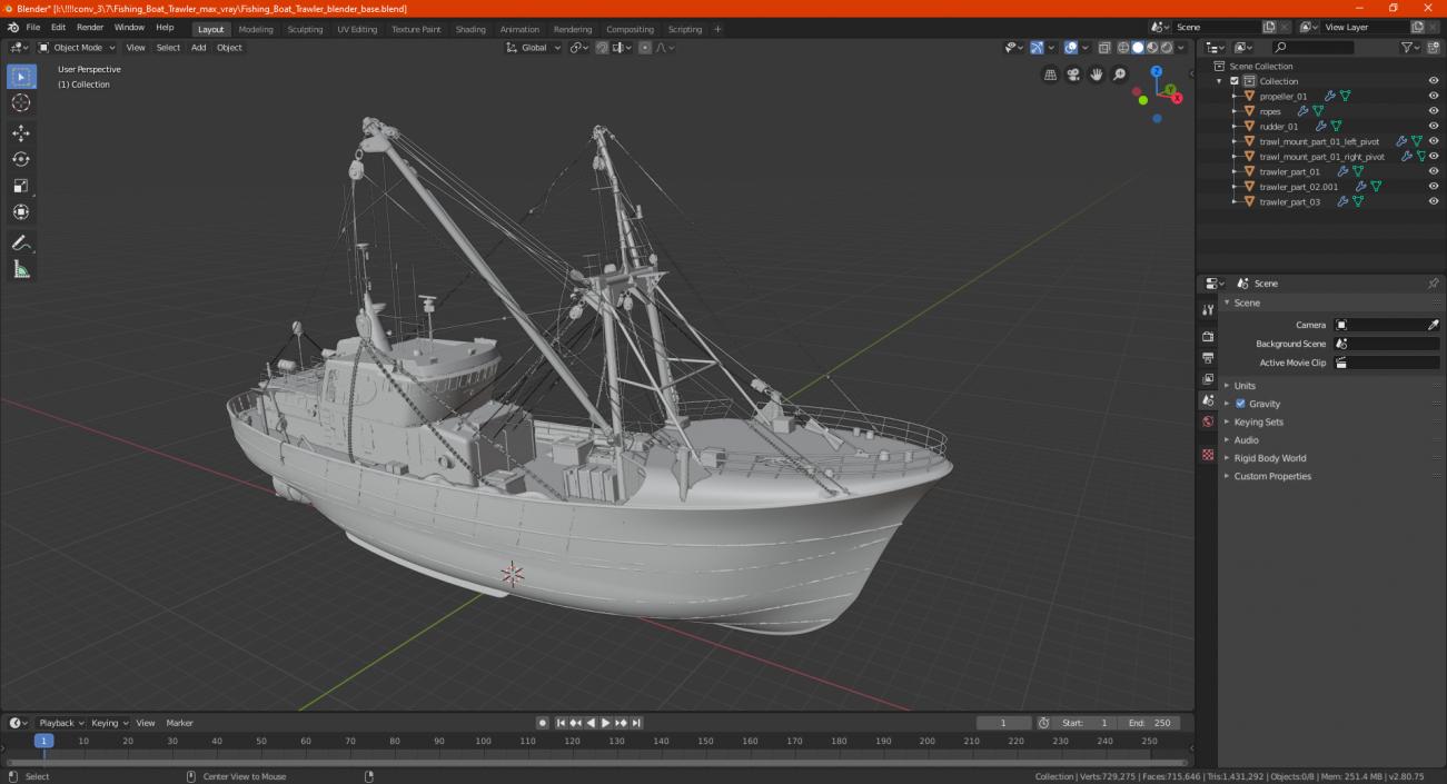 3D model Fishing Boat Trawler