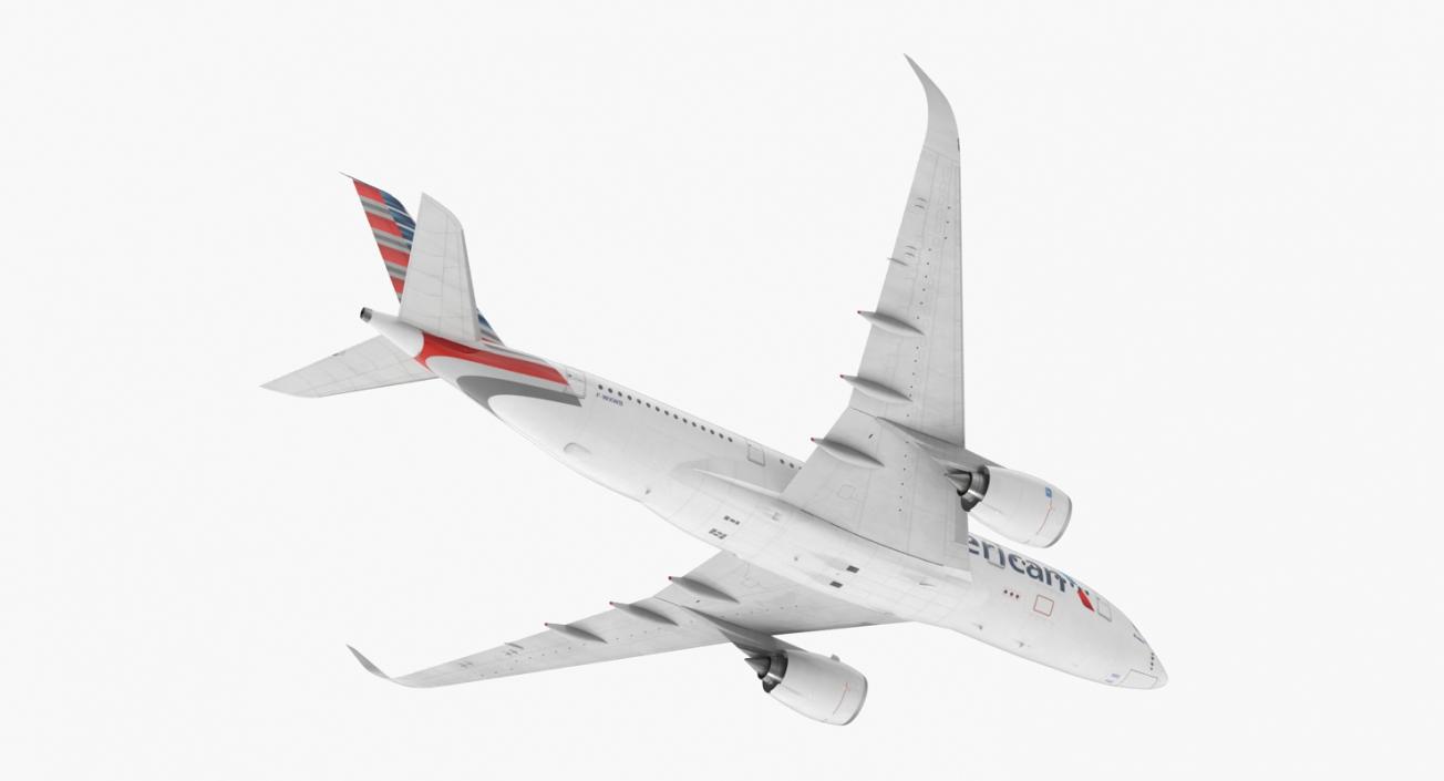 Airbus A350-800 American Airlines Rigged 3D Model 3D model