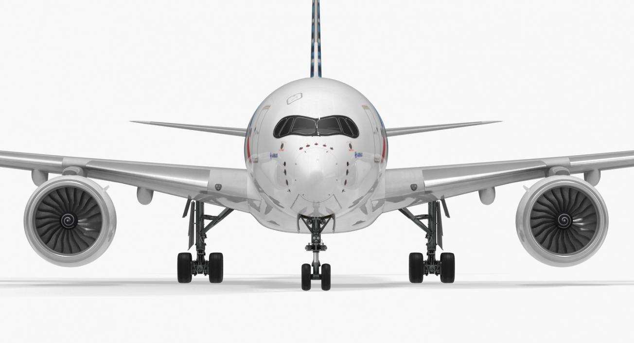 Airbus A350-800 American Airlines Rigged 3D Model 3D model