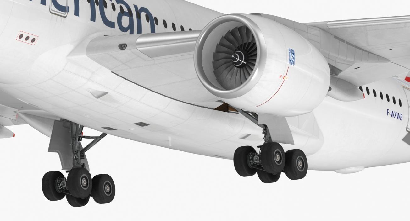 Airbus A350-800 American Airlines Rigged 3D Model 3D model