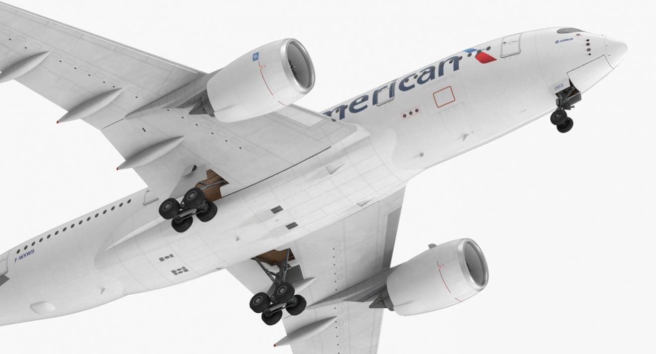 Airbus A350-800 American Airlines Rigged 3D Model 3D model