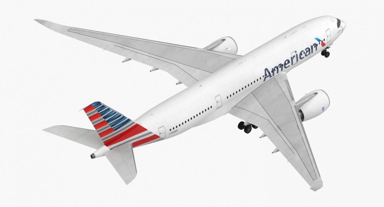 Airbus A350-800 American Airlines Rigged 3D Model 3D model