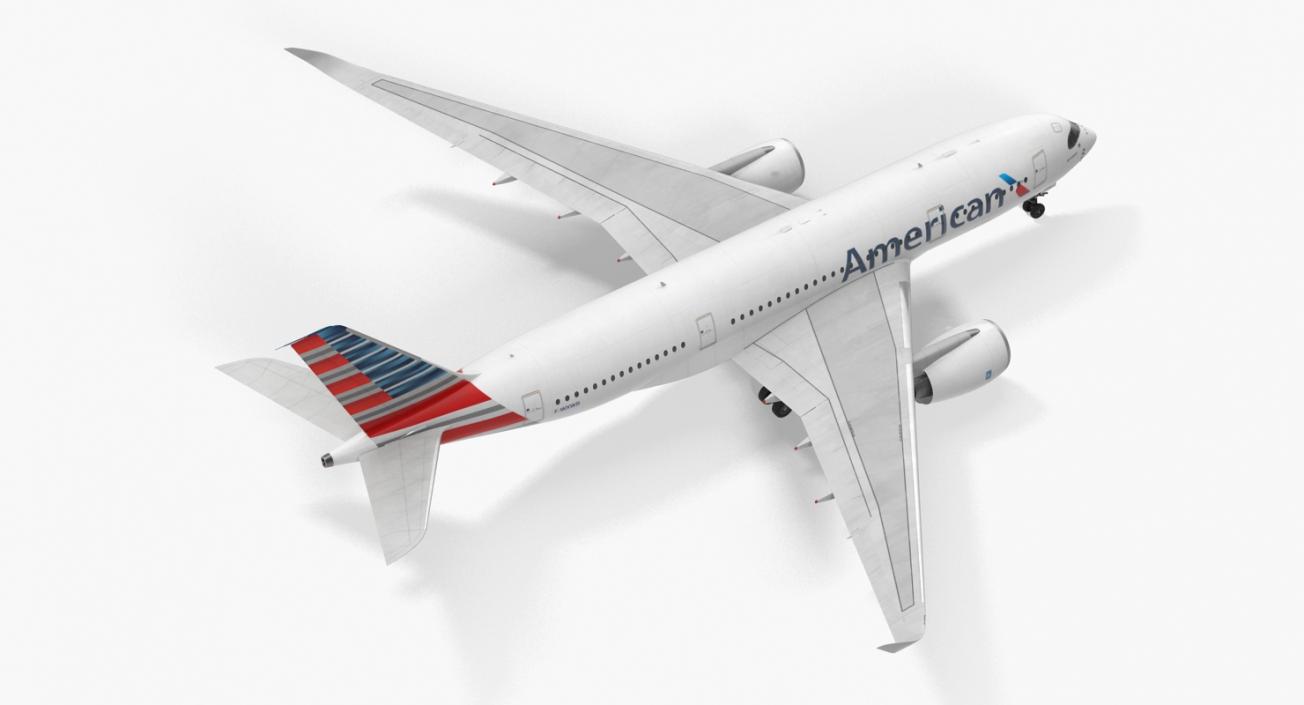 Airbus A350-800 American Airlines Rigged 3D Model 3D model