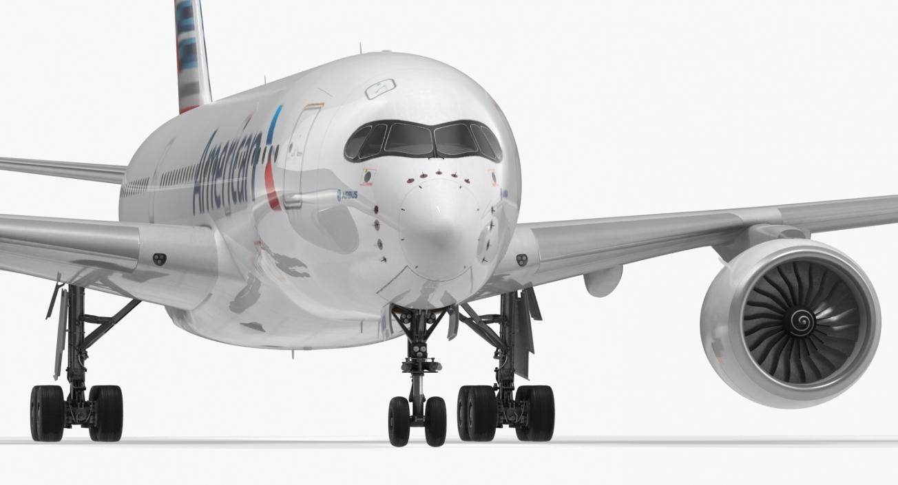 Airbus A350-800 American Airlines Rigged 3D Model 3D model