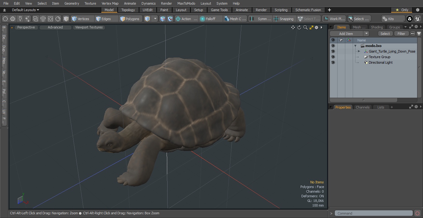 3D Giant Turtle Lying Down Pose model