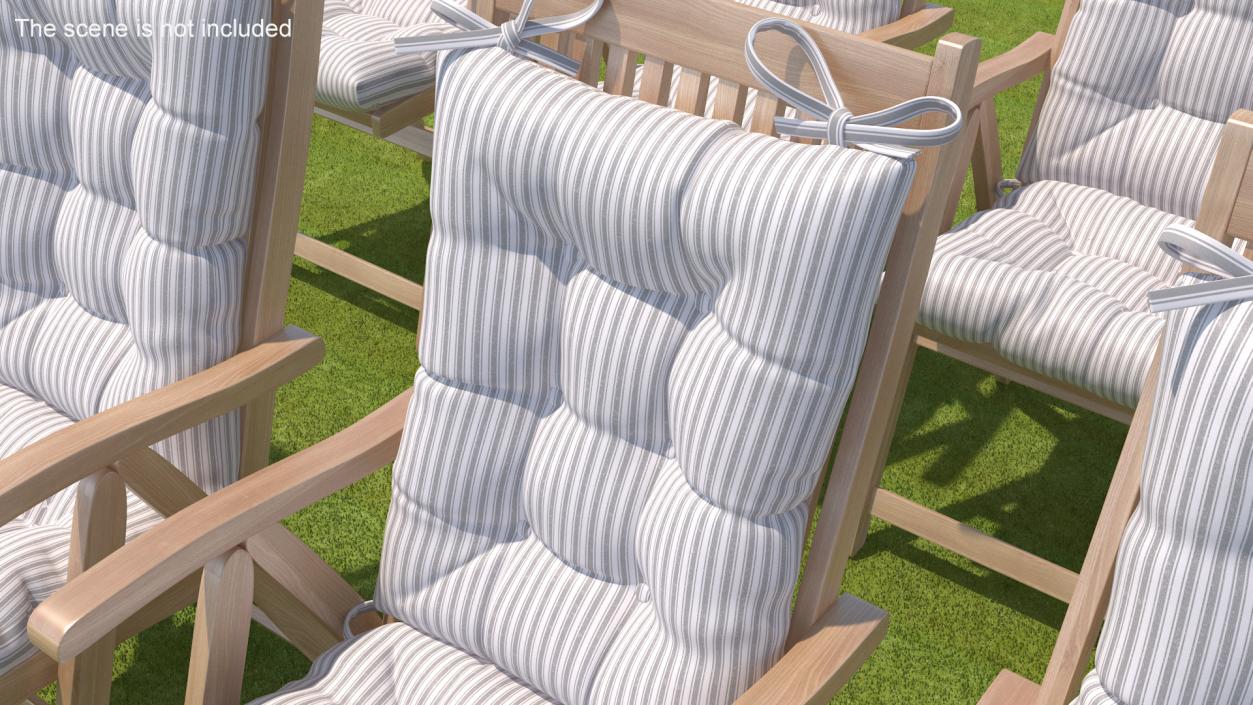 3D Chair Back Cushion Striped