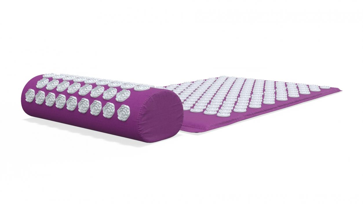 3D model Acupressure Mat and Pillow Purple 2