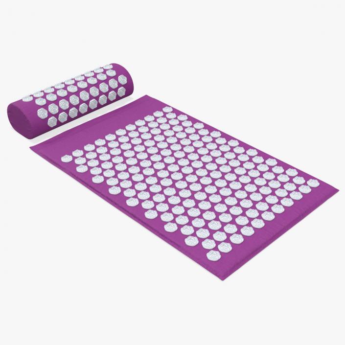 3D model Acupressure Mat and Pillow Purple 2