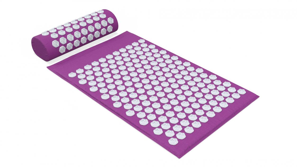 3D model Acupressure Mat and Pillow Purple 2