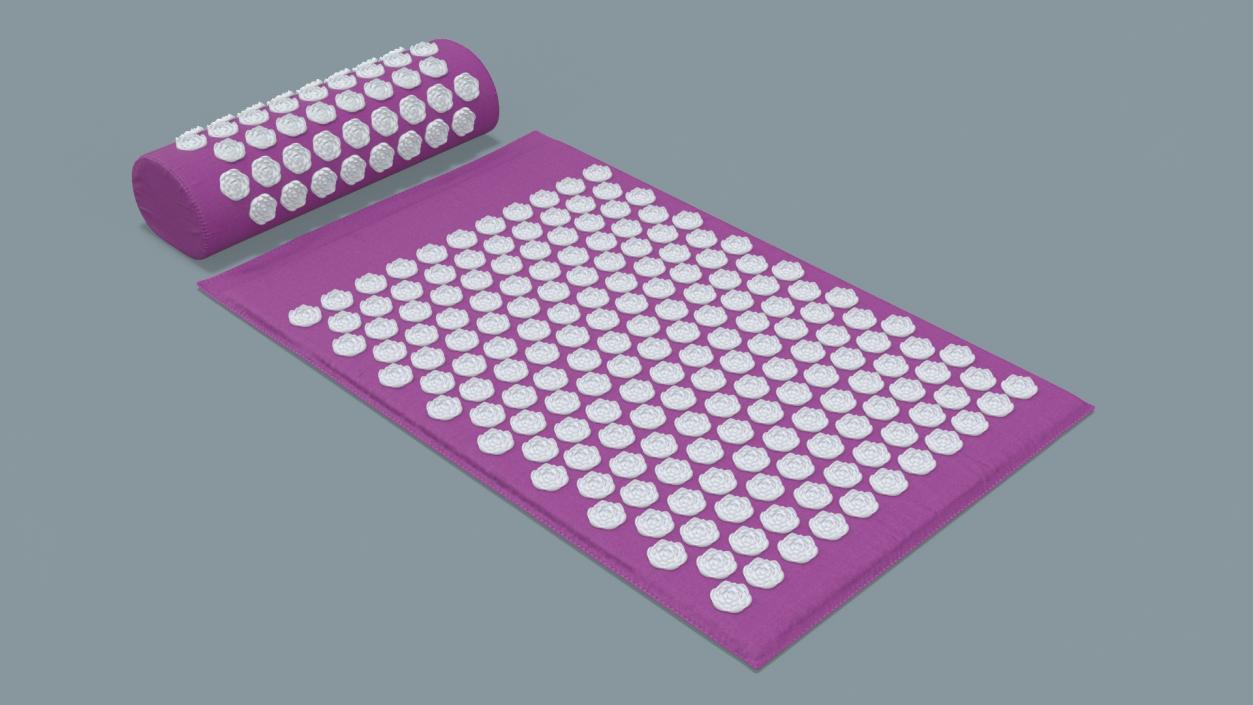 3D model Acupressure Mat and Pillow Purple 2