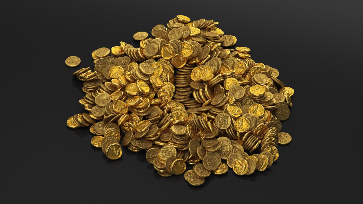 Bunch of Gold Coins 3D model