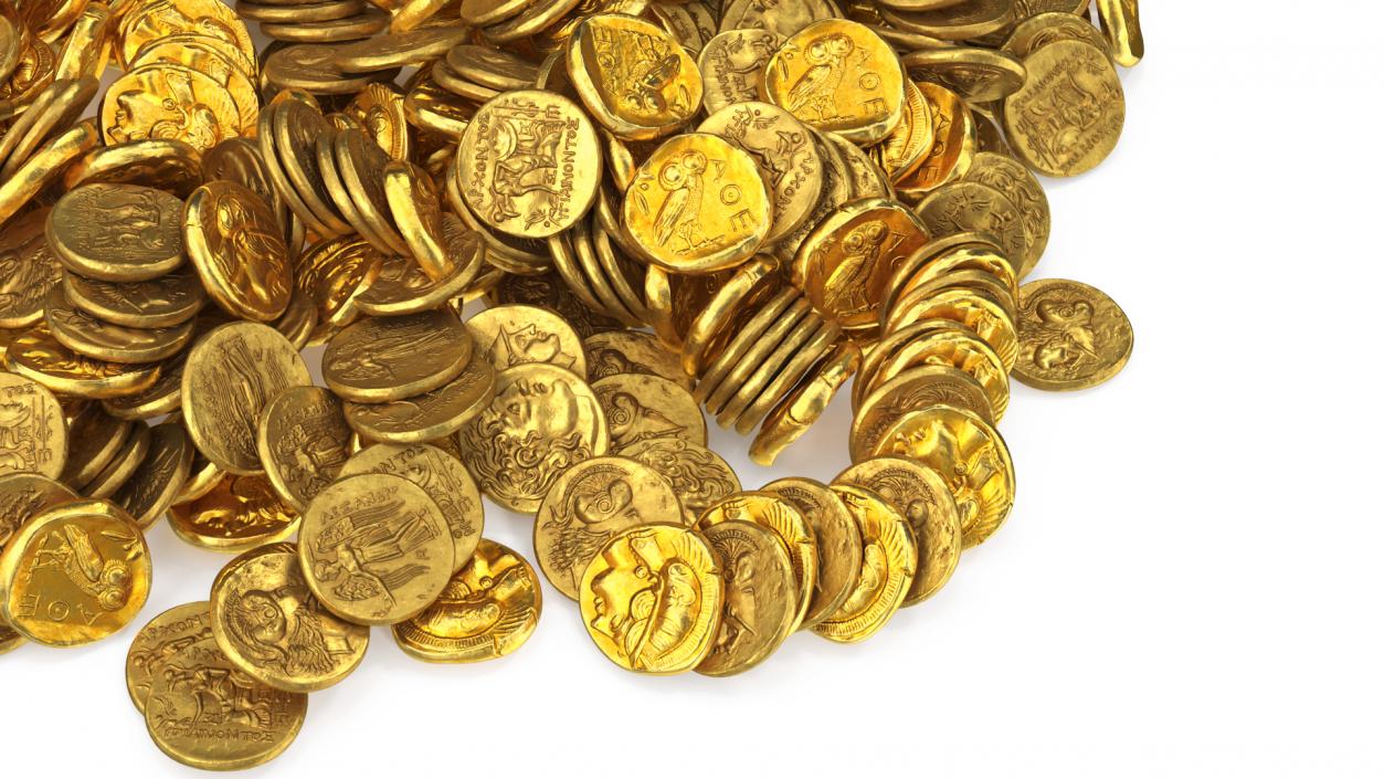 Bunch of Gold Coins 3D model