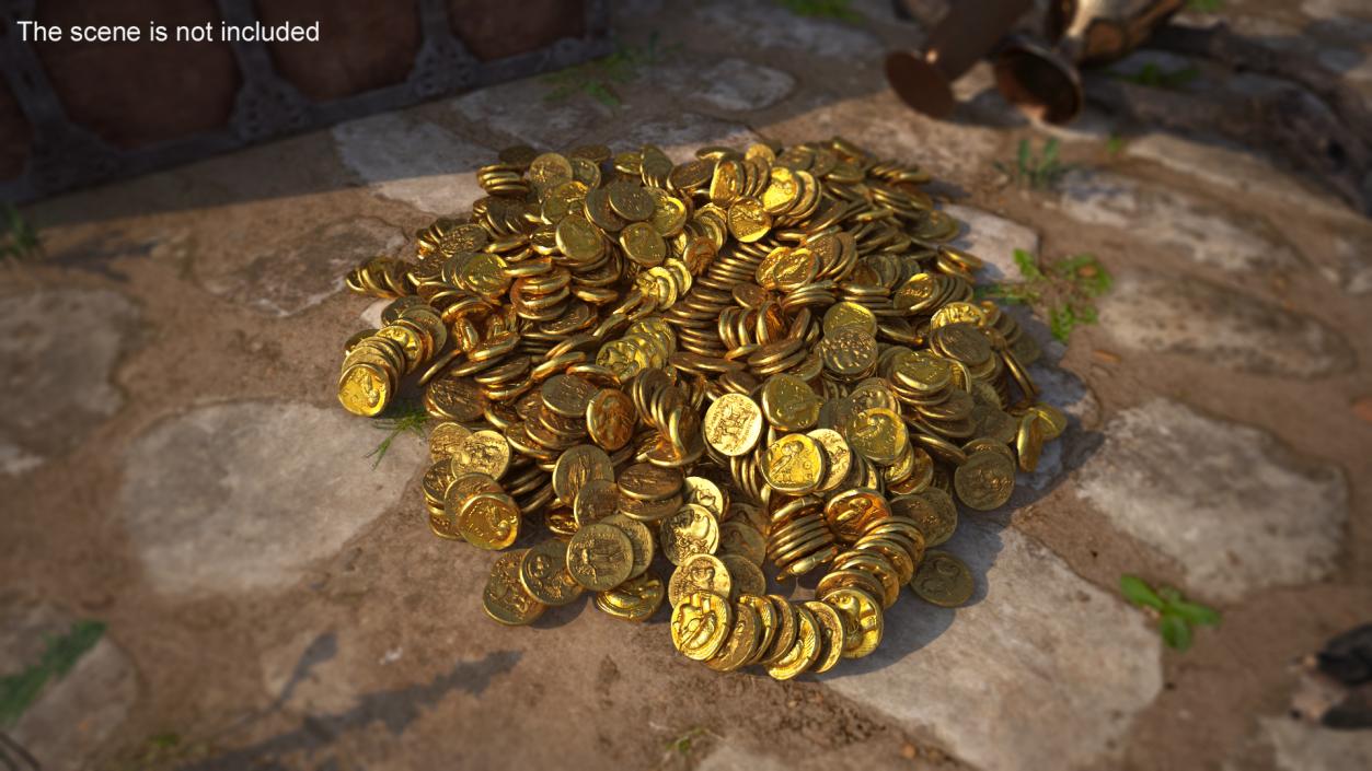 Bunch of Gold Coins 3D model