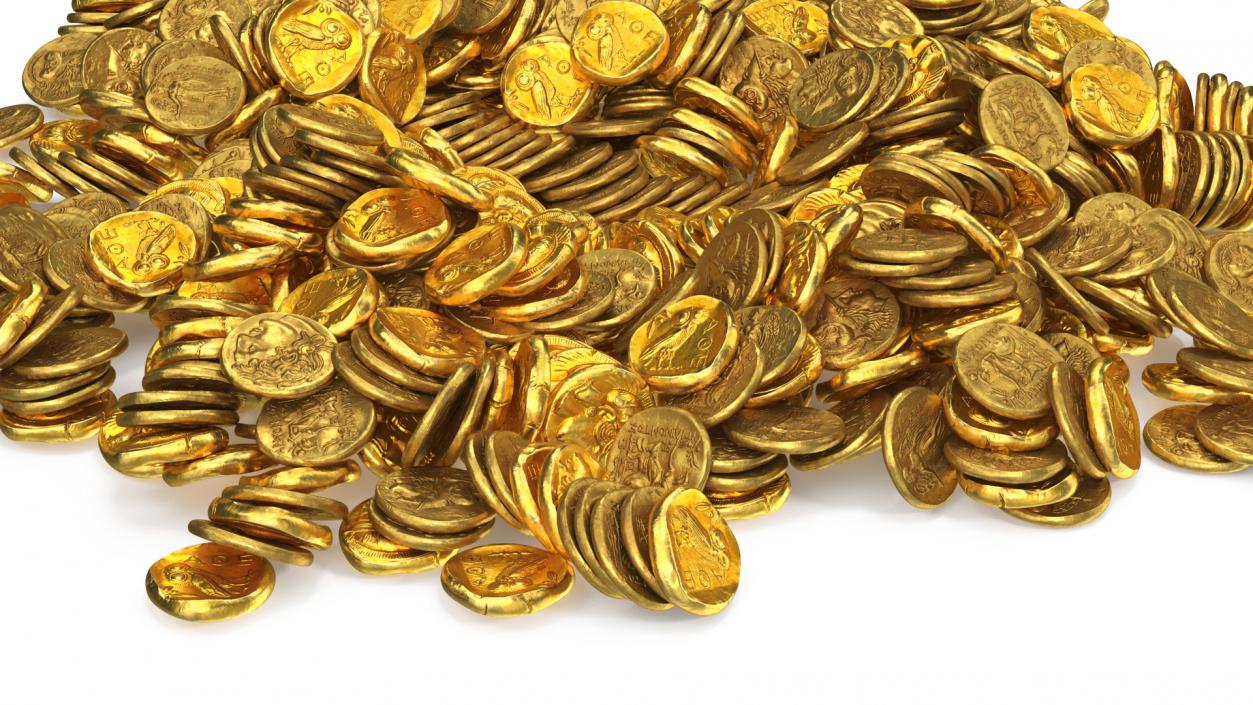 Bunch of Gold Coins 3D model