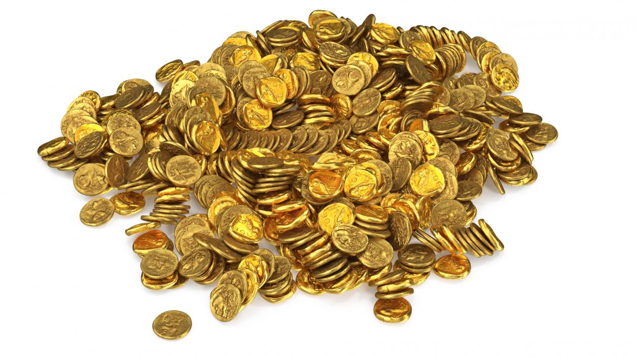 Bunch of Gold Coins 3D model