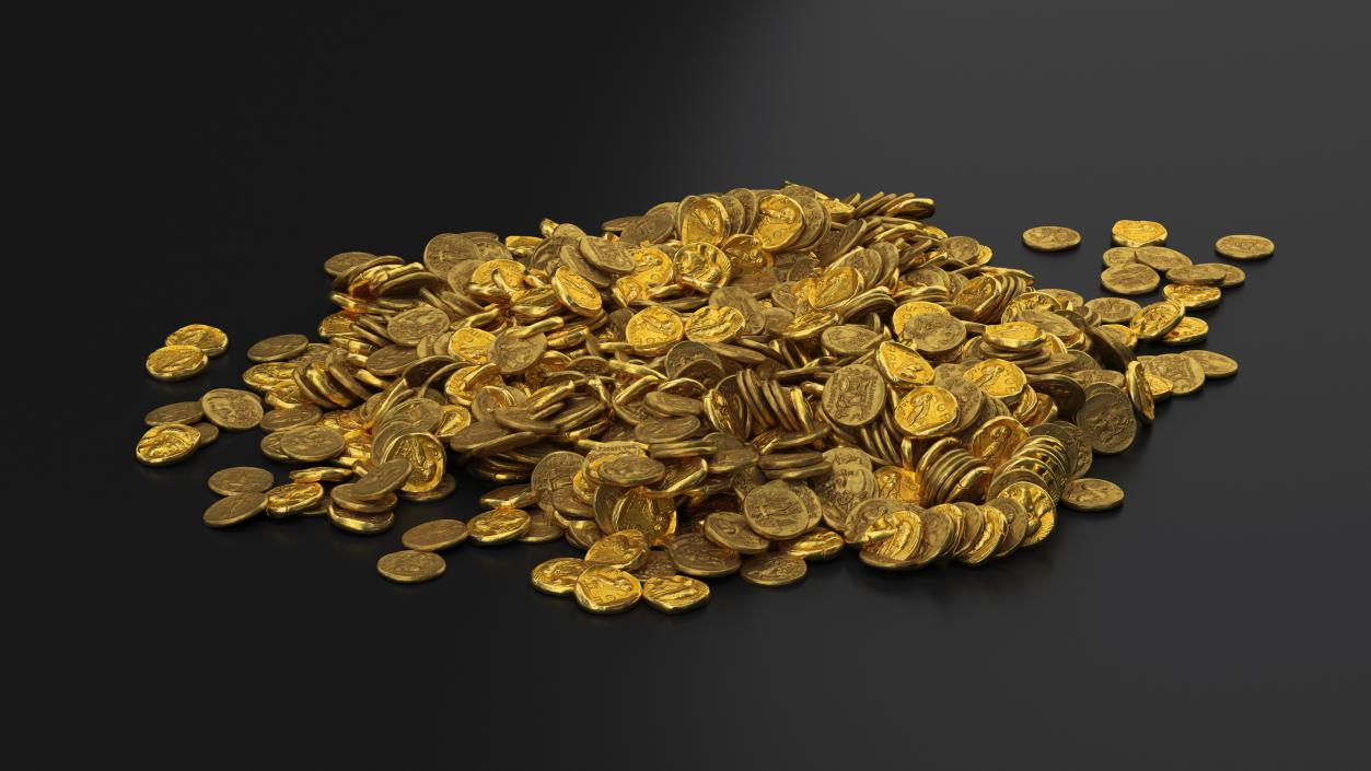 Bunch of Gold Coins 3D model