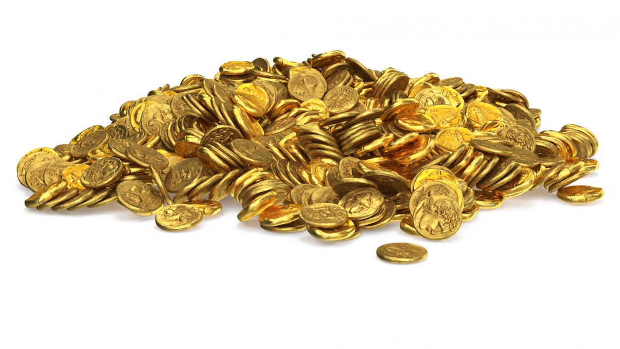 Bunch of Gold Coins 3D model