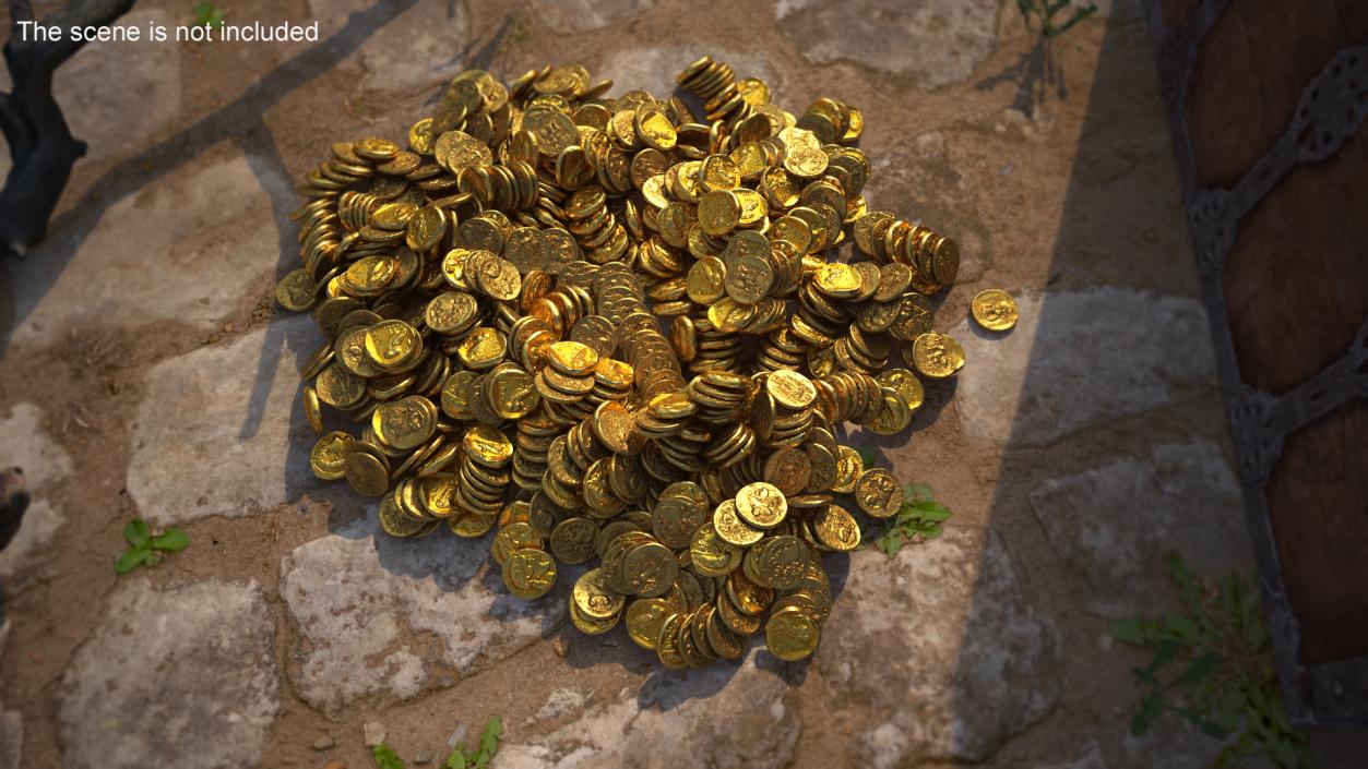 Bunch of Gold Coins 3D model