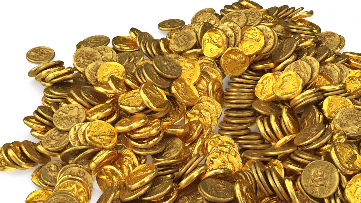 Bunch of Gold Coins 3D model