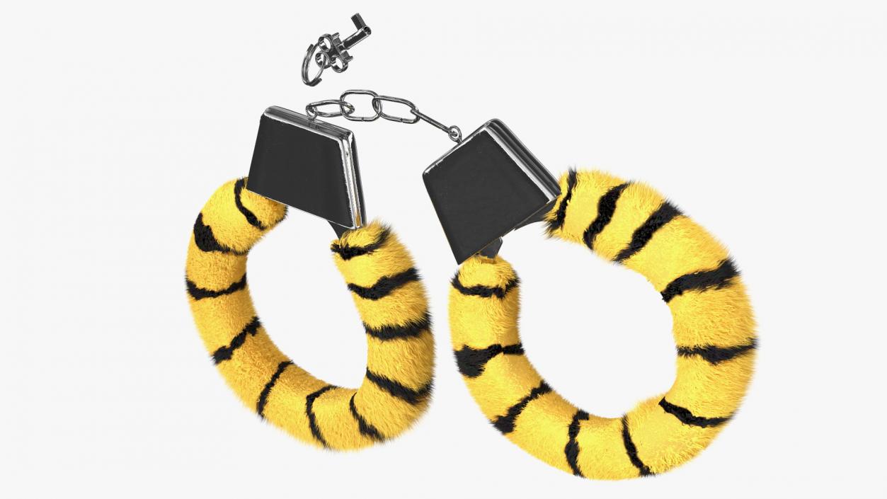 3D model Fuzzy Tiger Handcuffs Fur