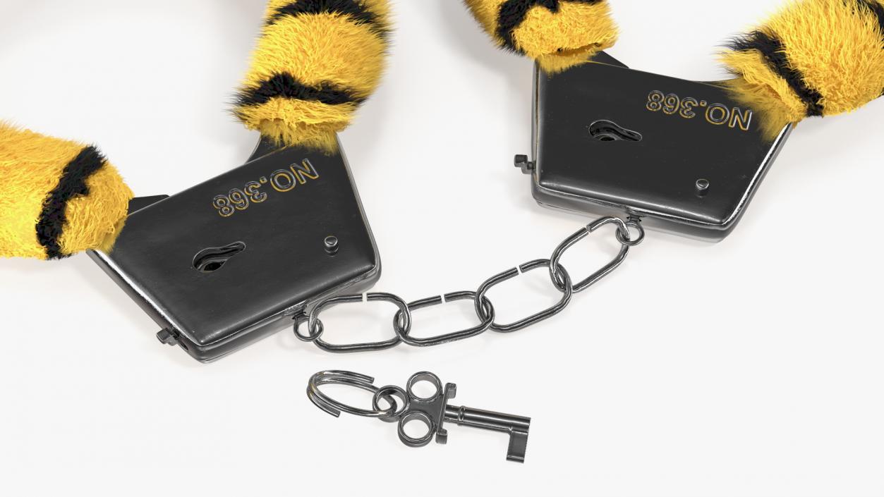 3D model Fuzzy Tiger Handcuffs Fur