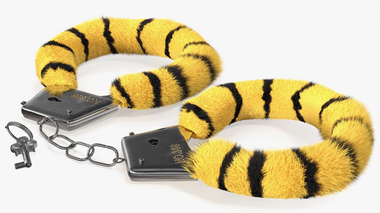 3D model Fuzzy Tiger Handcuffs Fur