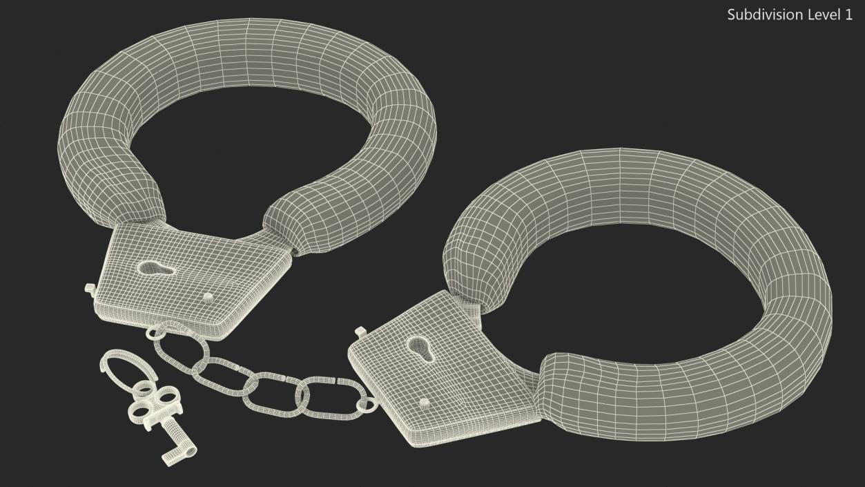 3D model Fuzzy Tiger Handcuffs Fur