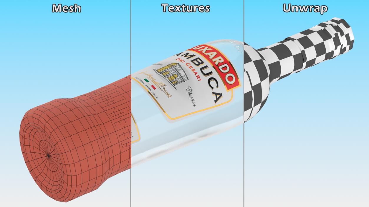 Luxardo Sambuca Dei Cesari 750ml Bottle 3D model