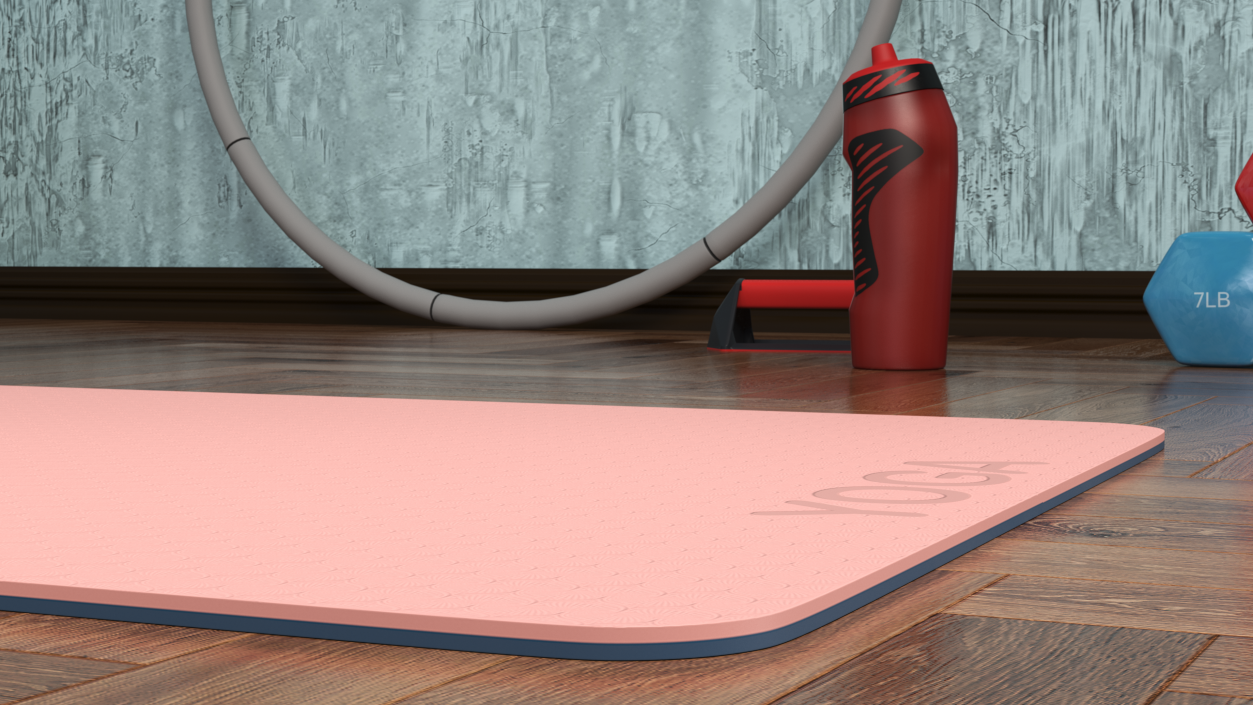 3D model Yoga Mat Unwrap Pink