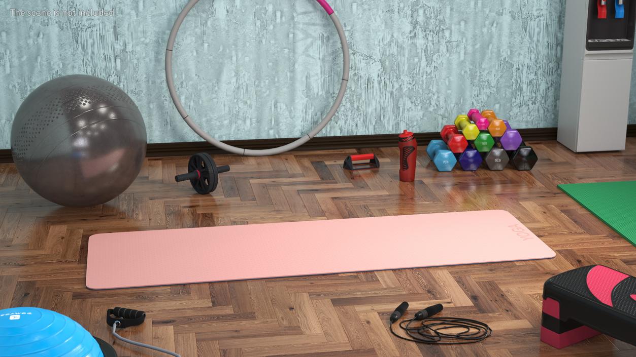 3D model Yoga Mat Unwrap Pink