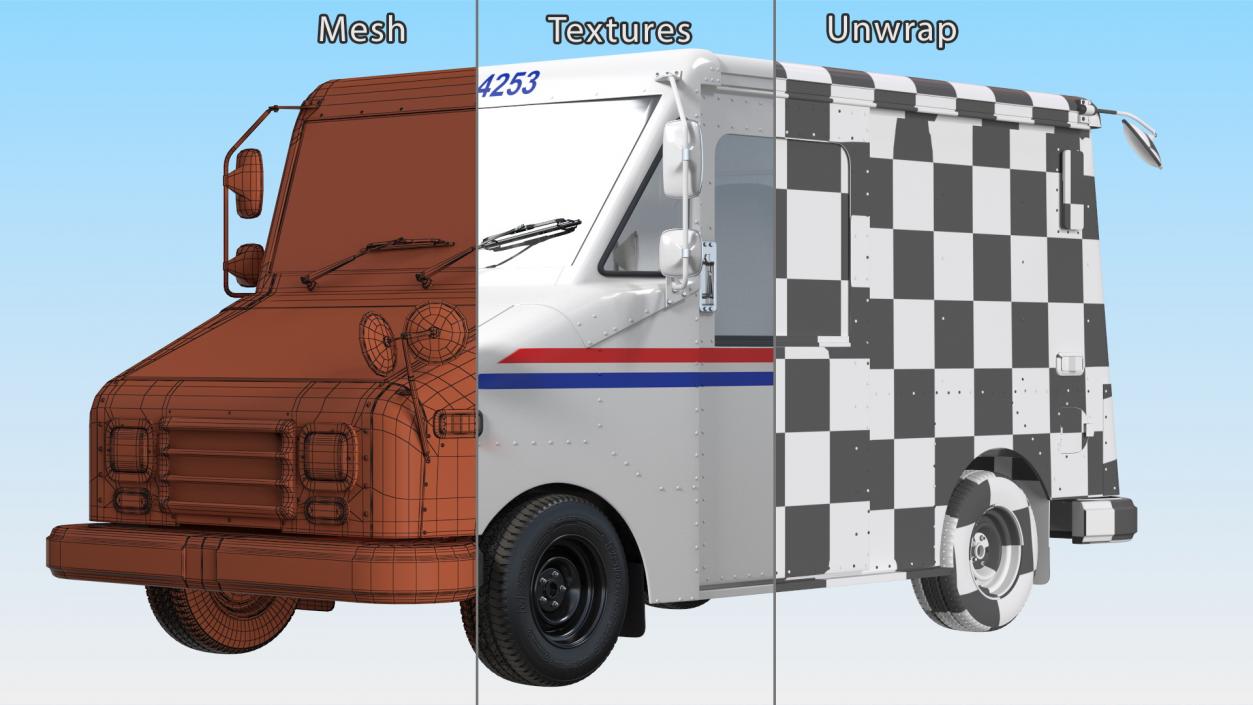 3D Grumman LLV USA Post Car Rigged