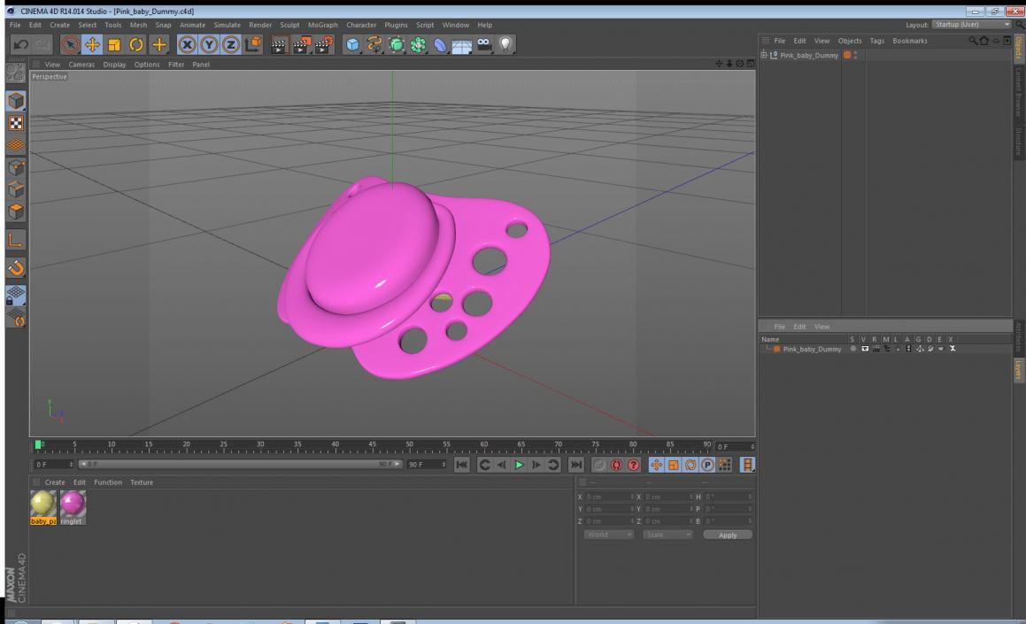 3D model Pink Baby Dummy