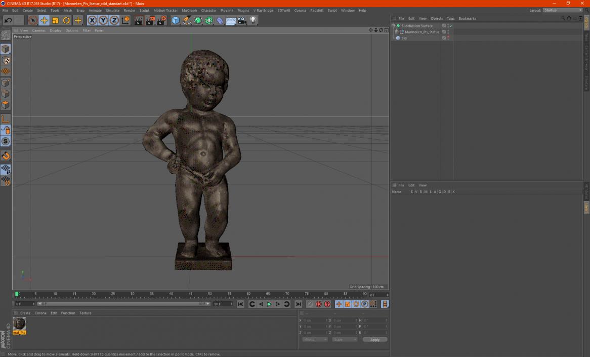 Manneken Pis Statue 3D model