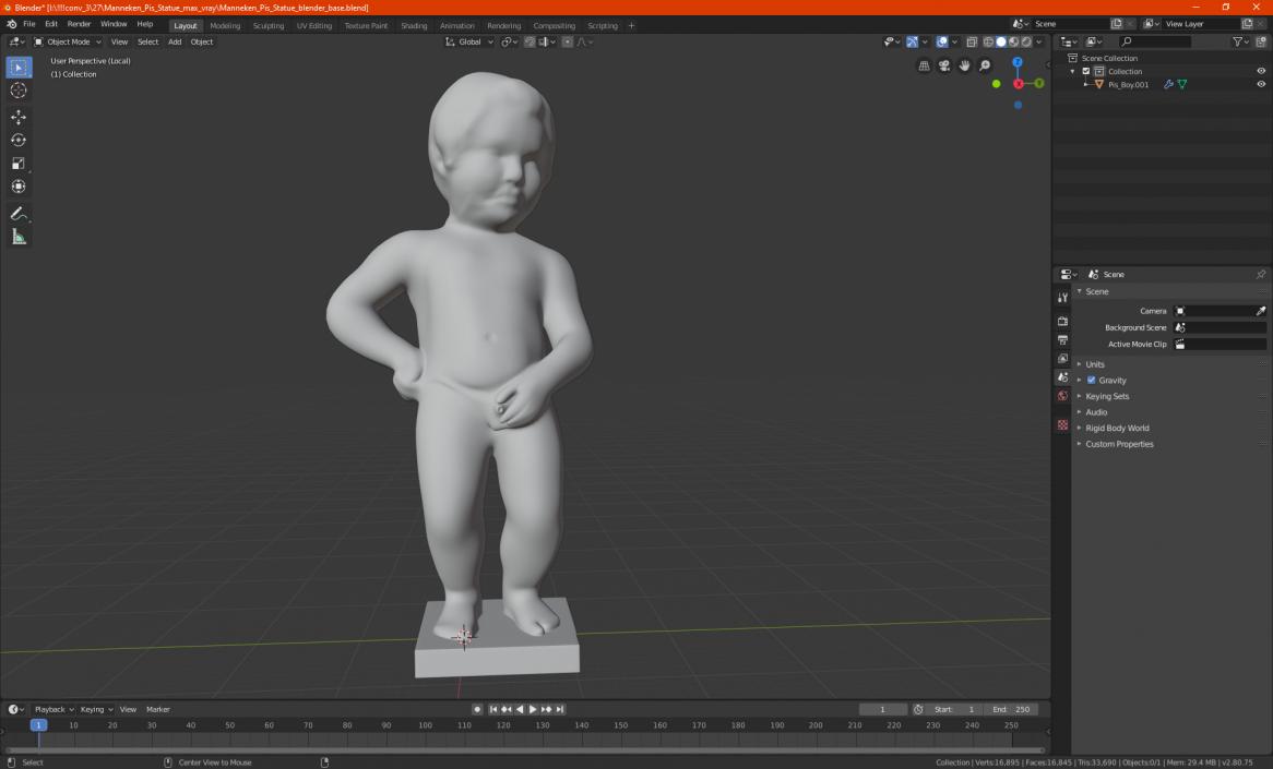 Manneken Pis Statue 3D model