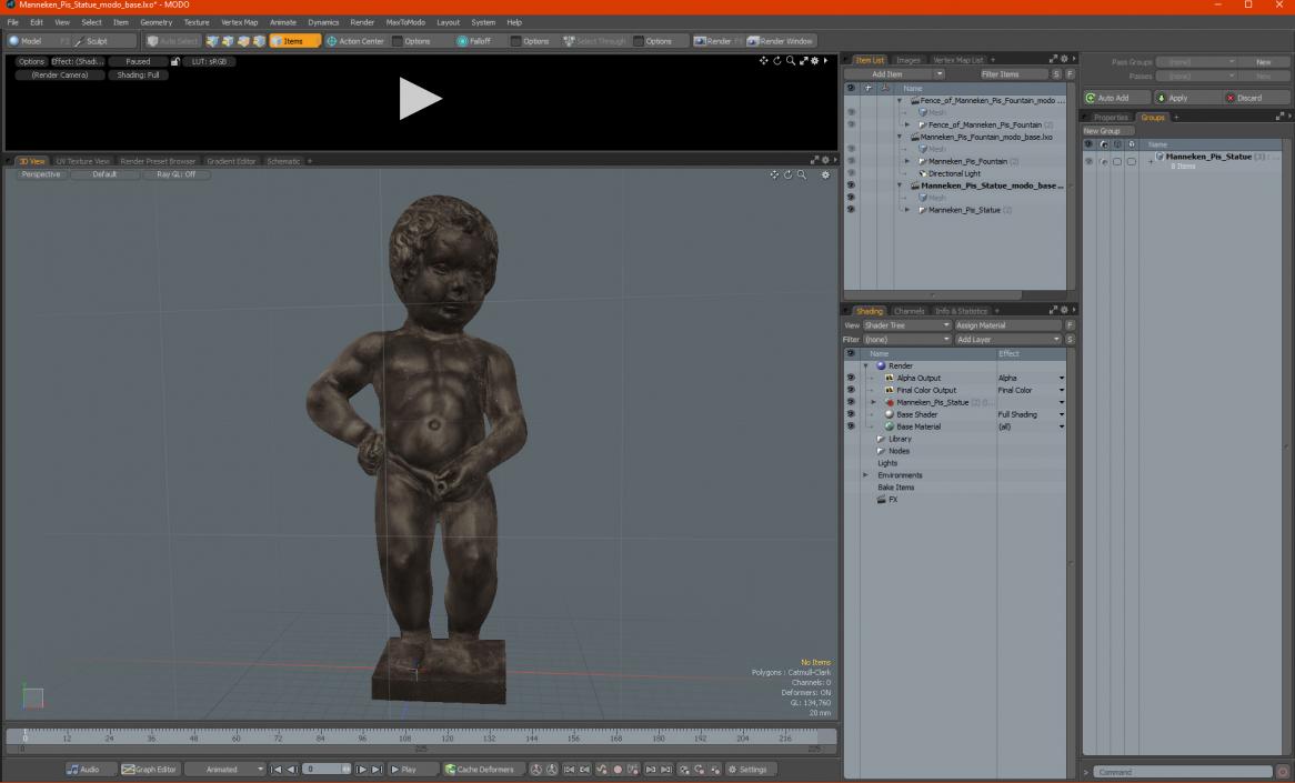 Manneken Pis Statue 3D model