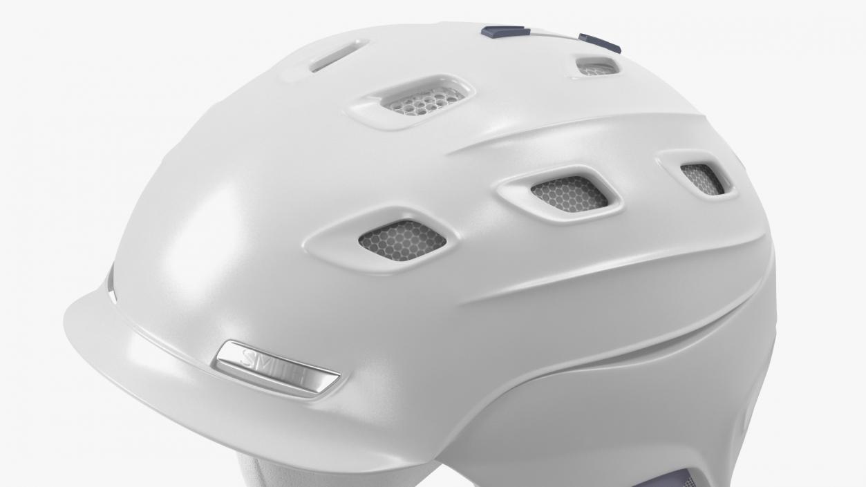 White Snowboard Helmet 3D