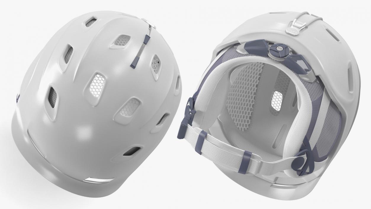 White Snowboard Helmet 3D