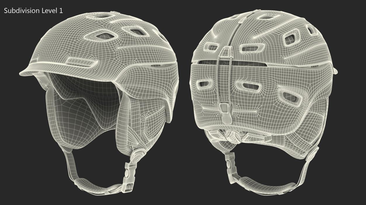 White Snowboard Helmet 3D