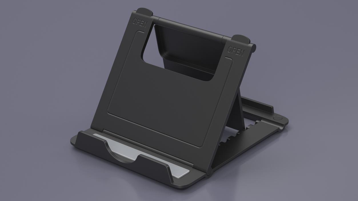 3D Desktop Mobile Phone Holder Black model