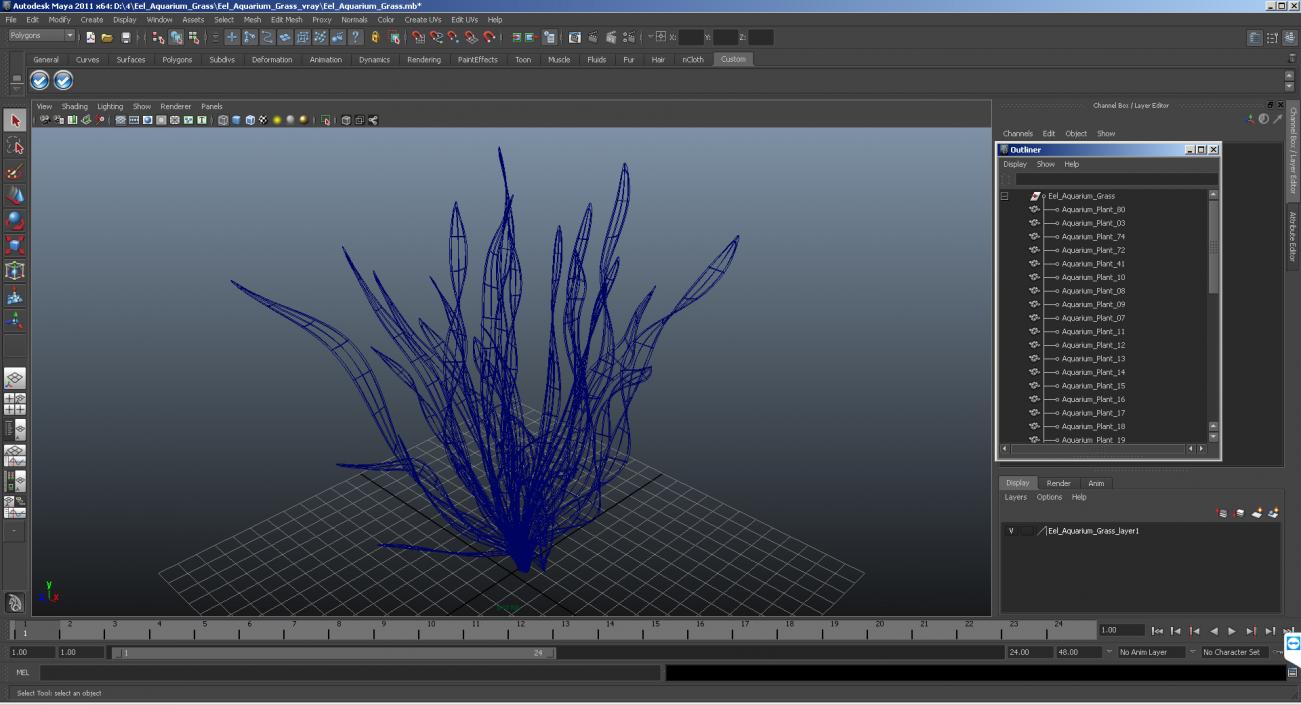 3D Eel Aquarium Grass model