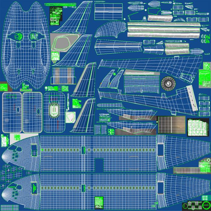 Airbus A220 100 Detailed Interior Rigged 2 3D