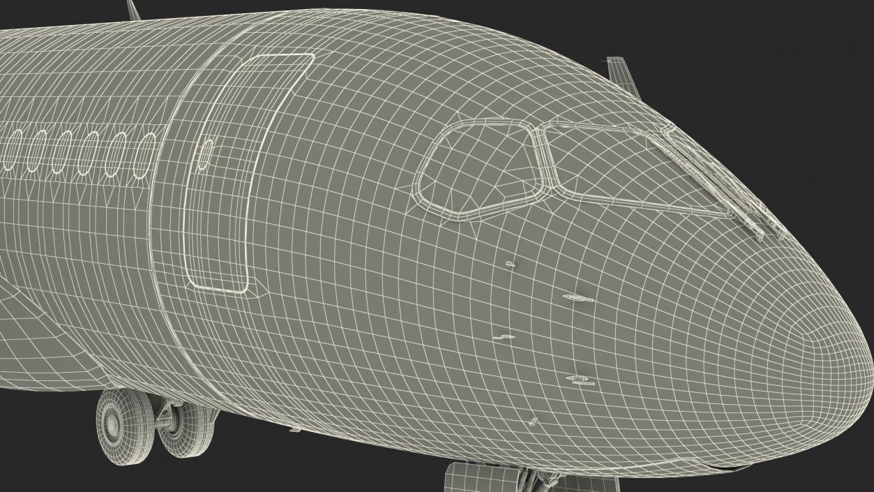 Airbus A220 100 Detailed Interior Rigged 2 3D