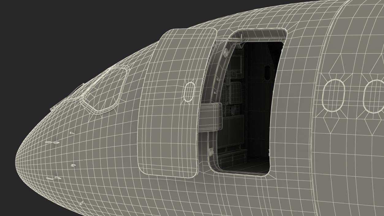 Airbus A220 100 Detailed Interior Rigged 2 3D