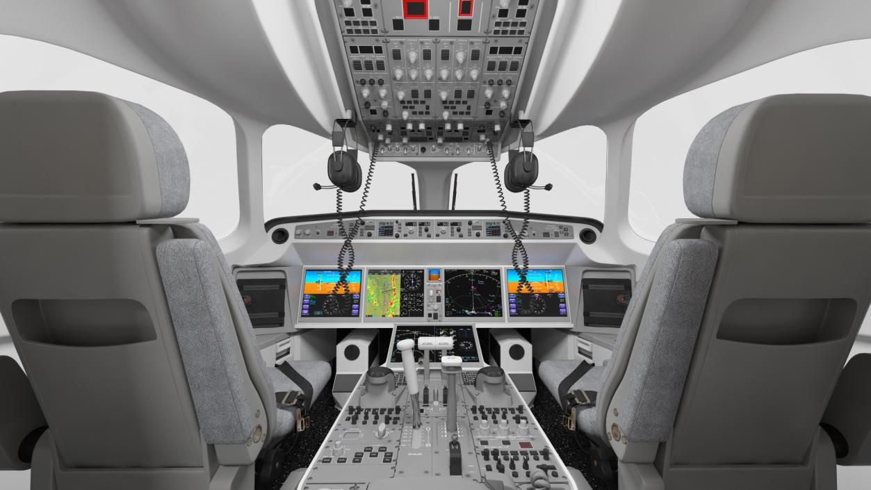 Airbus A220 100 Detailed Interior Rigged 2 3D