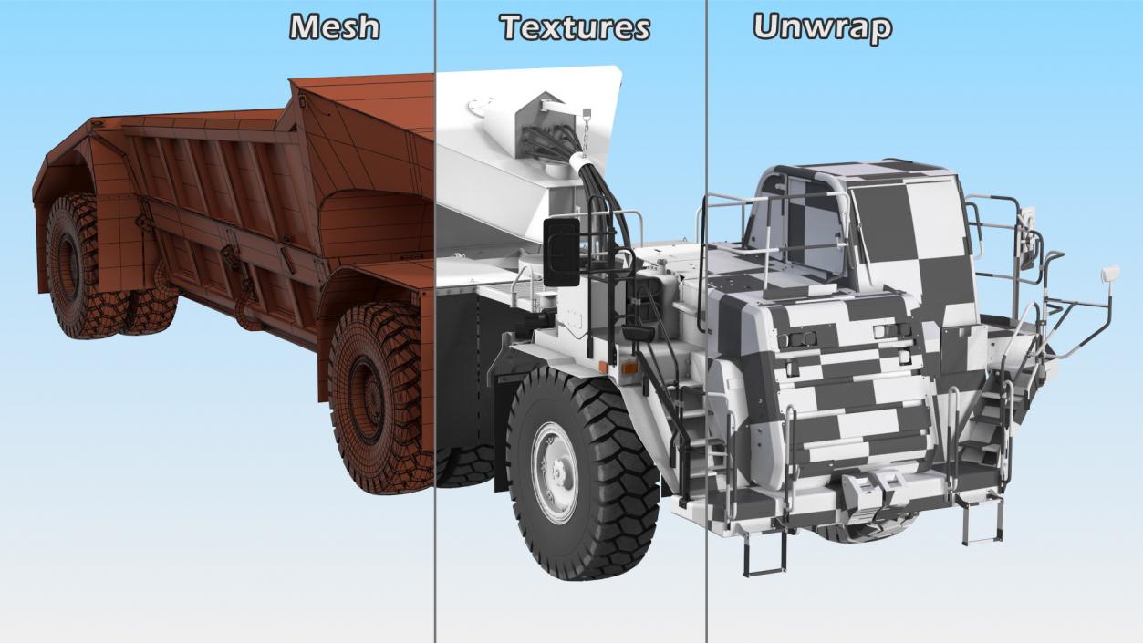 3D Heavy Duty Dump Trailer Clean Rigged