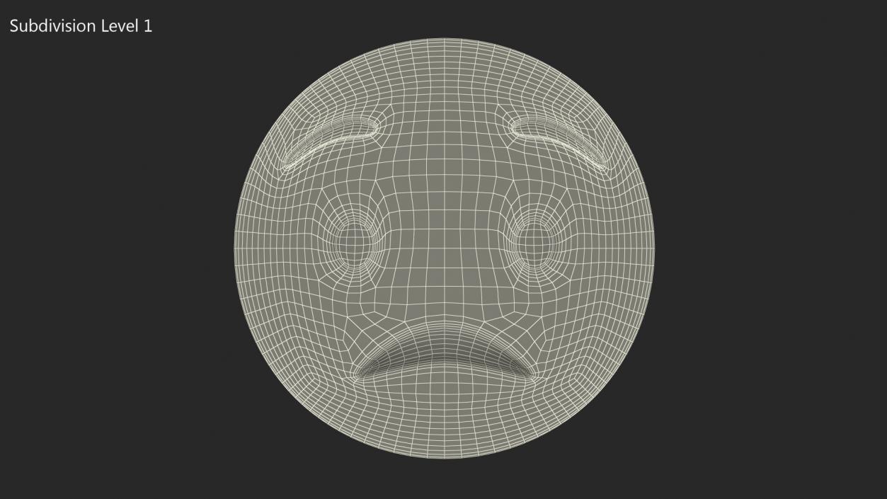 3D Worried Emoji model