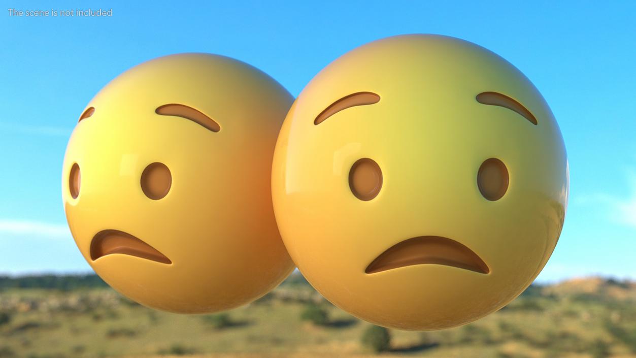 3D Worried Emoji model