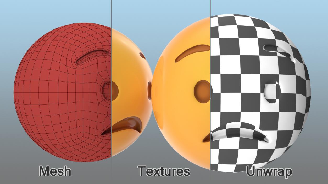 3D Worried Emoji model