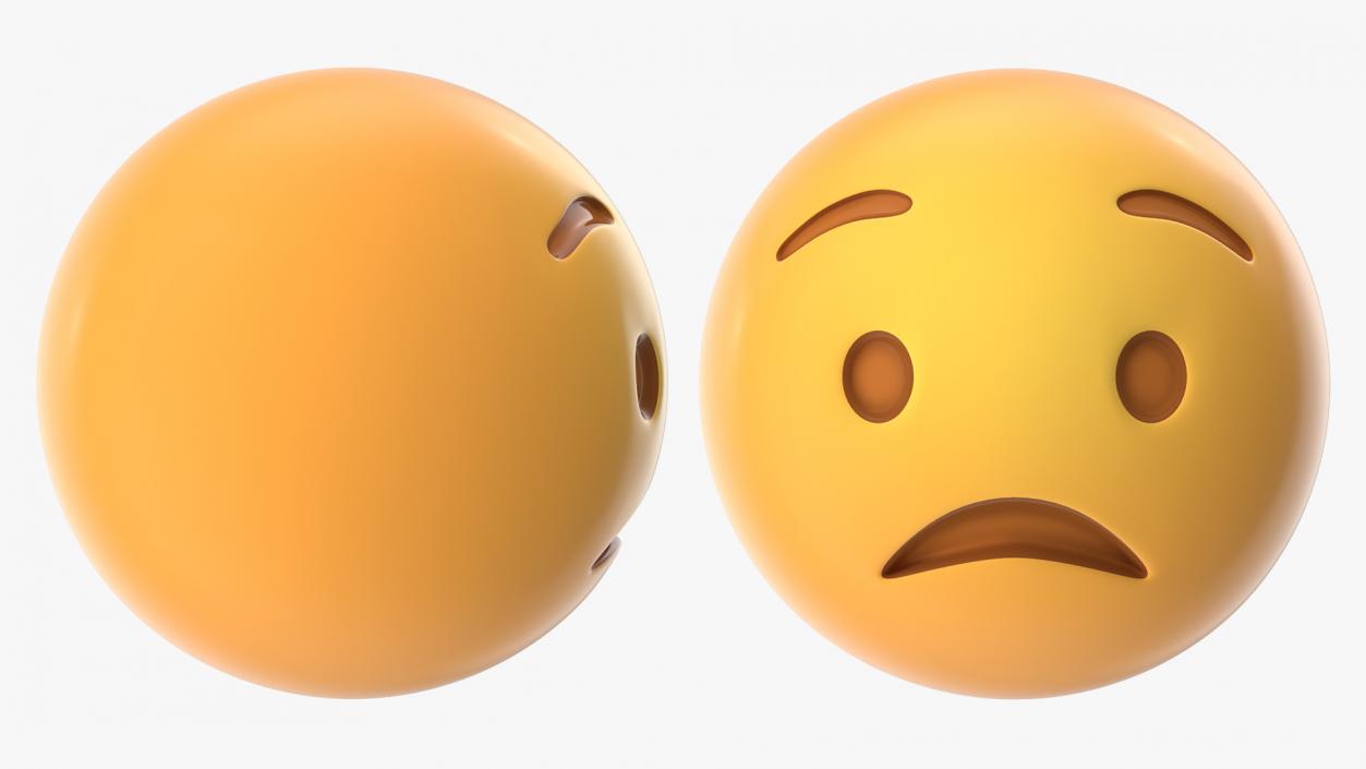 3D Worried Emoji model